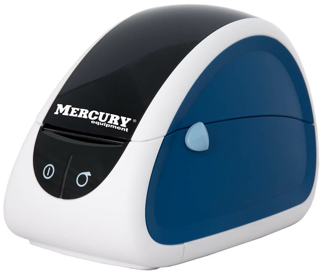 Термопринтер этикеток Mercury MPRINT LP58 EVA, RS232, USB, бело-голубой (4524)