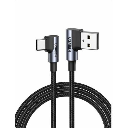 Кабель угловой UGREEN US176 (70875) Right Angle USB-A to USB-C Cable (угол направо). Длина: 3м. Цвет: серый космос custom print silicone soft tpu cell phone case cover for samsung a8 a6 plus note10 9 s10 s11plus s10 s11e s8 s9 plus