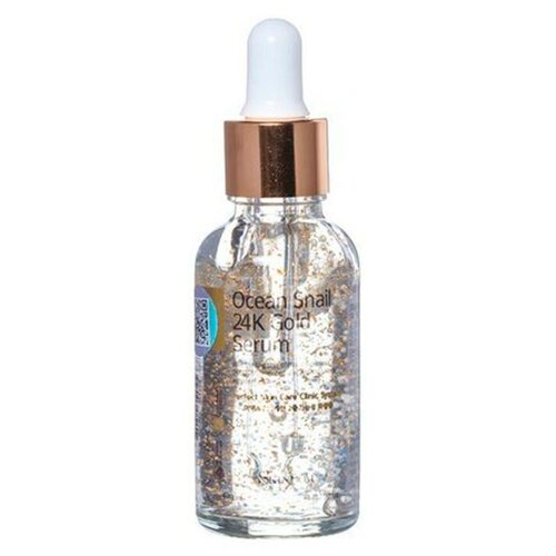 SKINDOM Ocean Snail 24К Gold Serum сыворотка для лица 24К Gold с экстрактом морской улитки, 30 мл сыворотка гиалуроновая с комплексом 24к gold и cbd chanvre dore hyaluronic serum 24k gold