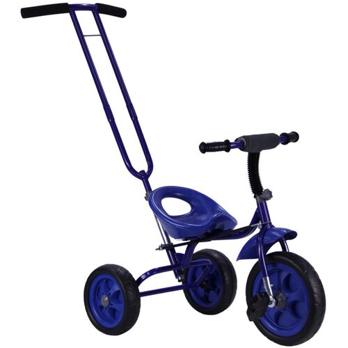 Детский трехколесный велосипед с родительской ручкой, синий