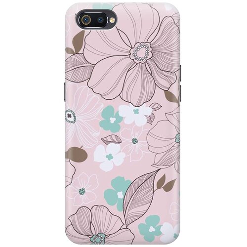 фото Re:paчехол - накладка artcolor для oppo a1k / realme c2 с принтом "розовые цветы"