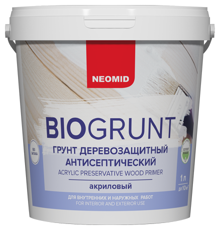 NEOMID BioGrunt антисептическая для деревянных поверхностей, 1 кг, 1 л, бесцветный