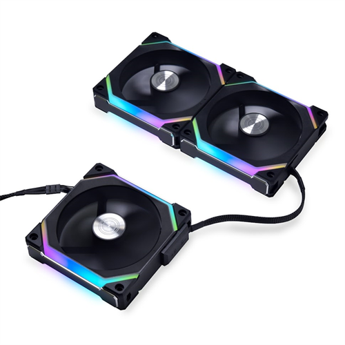 Комплект из 3-х корпусных вентиляторов Lian Li UNI Fan SL120 RGB Black 3x 12cm Fan Pack с контроллером, UF-SL120-3B case fan inwin iw jupiter aj140 fan rgb single pack [6144474]