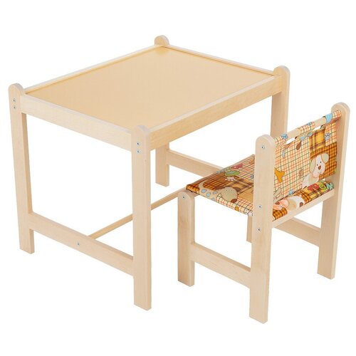 фото Комплект гном стол + стул малыш-2 62x52 см бежевый/собаки