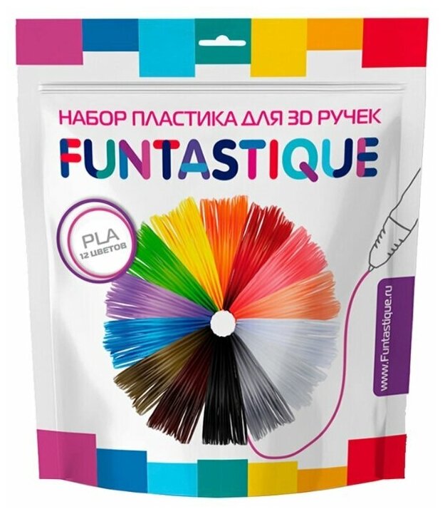 Набор PLA-пластика Funtastique для 3D ручек (12 цветов по 10 метров)