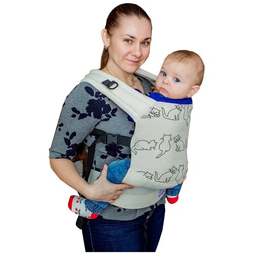 Рюкзак-кенгуру SlingMe эргономичный Эко серия Лен/Синий