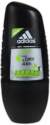 Дезодорант-антиперспирант ролик Adidas Cool&Dry 6 in 1, 50 мл, 55 г