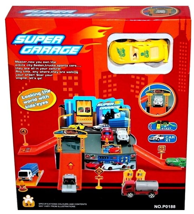 Набор игр. ВОХ 25*21*5см Super Garage 2 уровня, арт.P0188