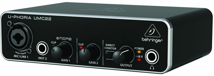 Внешняя звуковая карта (аудиоинтерфейс) Behringer U-Phoria UMC22 USB