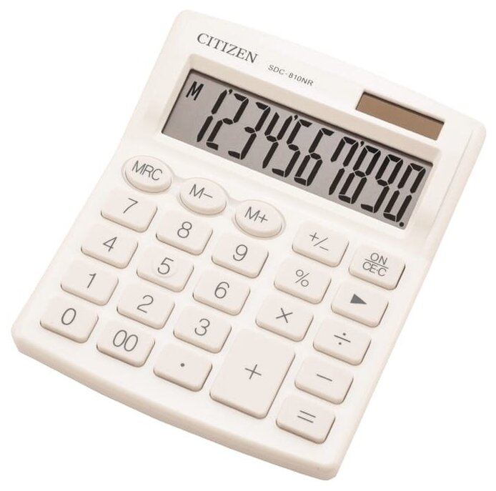 Калькулятор настольный Citizen SDC810NRGNE 10 разр., бирюзовый - фото №1