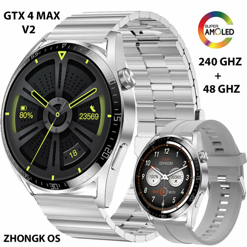 Умные часы Лучшие смарт часы watch Фитнес часы Женские Мужские с AMOLED экраном 2 ремешка в подарок 469000₽