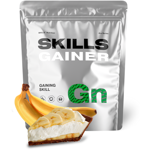 Многокомпонентный Гейнер со сложными углеводами SKILLS Nutrition GAINER, Банановый пирог, 2 кг