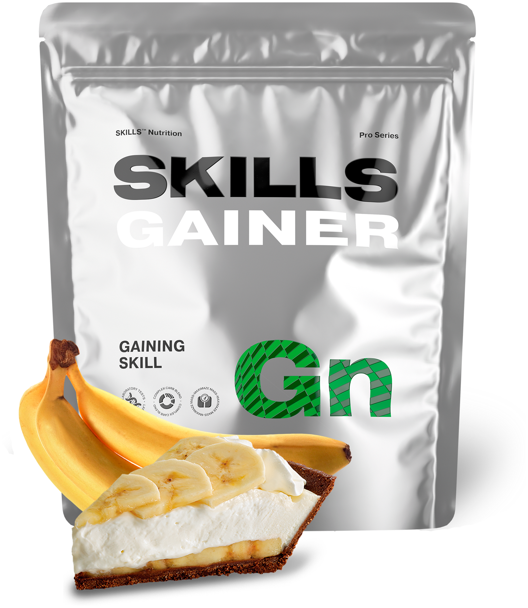 Многокомпонентный Гейнер со сложными углеводами SKILLS Nutrition "GAINER", Банановый пирог, 2 кг