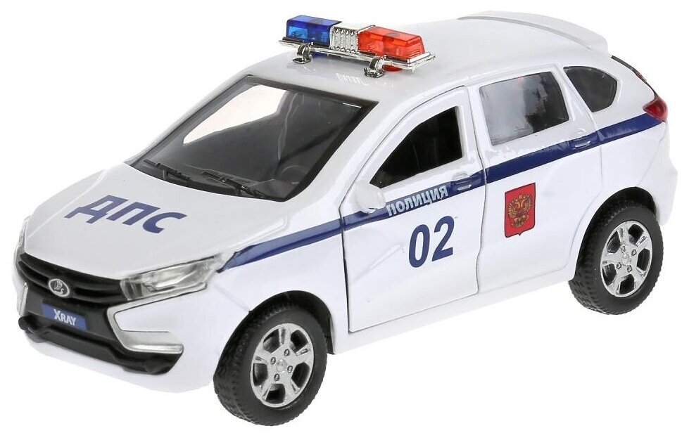 Машинка ТЕХНОПАРК Lada Xray Полиция (XRAY-12POL-WH) 1:43 12 см