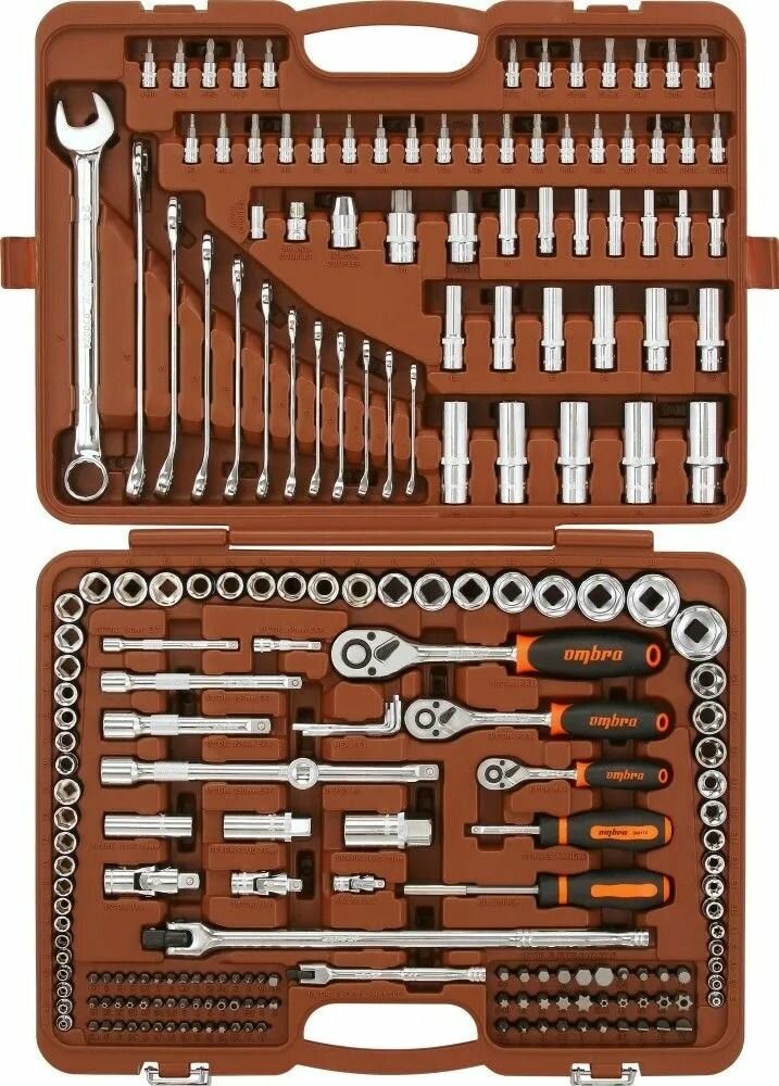 OMBRA OMT216S Набор инструмента универсальный 1/4". 3/8". 1/2"DR. 216 предметов