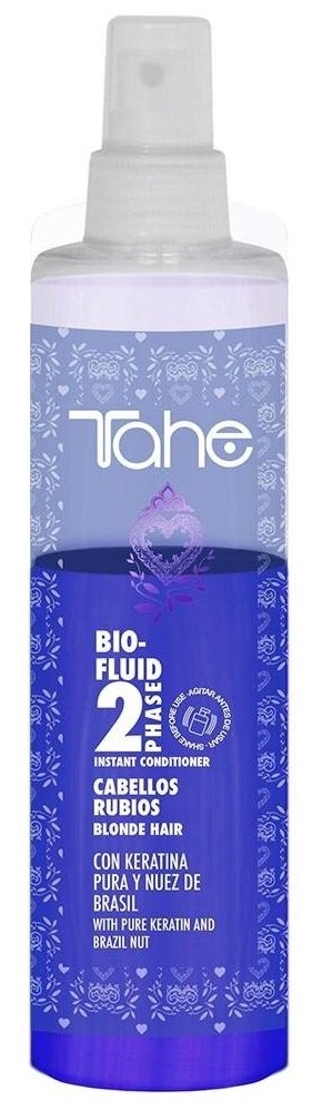 Tahe несмываемый кондиционер-спрей Bio-Fluid 2-phase мгновенного действия для светлых и осветленных волос, 300 мл