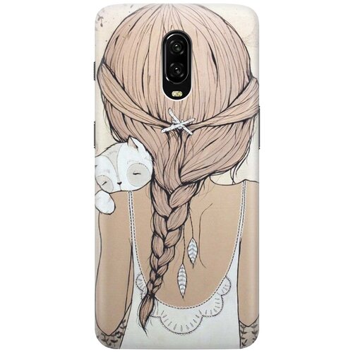 фото Re:pa накладка transparent для oneplus 6t с принтом "девочка в обнимку с котом"