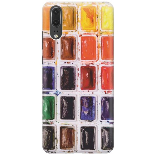 фото Cиликоновый чехол на huawei p20 / хуавей п20 с принтом "палитра красок" gosso