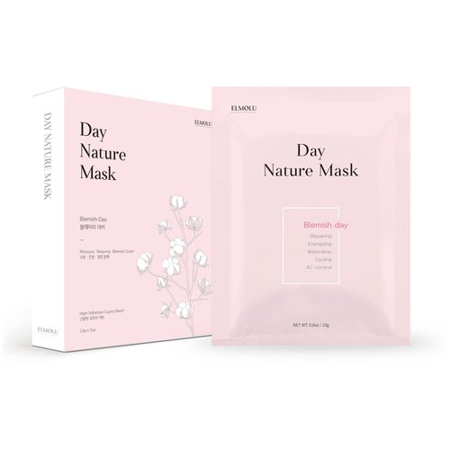 ELMOLU тканевая маска от недостатков кожи Day Nature Mask Blemish day, 23 г, 7 шт. по 7 мл
