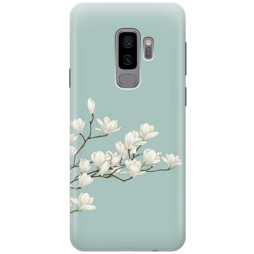 фото Re:paчехол - накладка artcolor для samsung galaxy s9 plus с принтом "сакура на голубом"