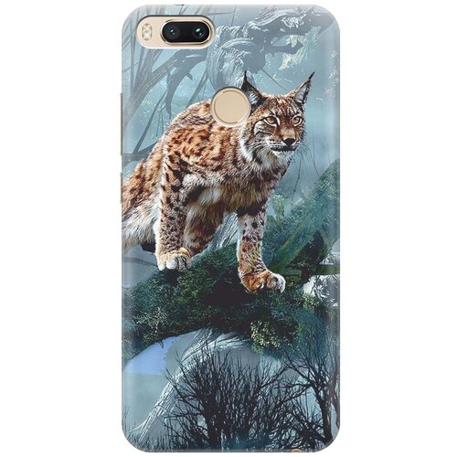фото Re:paчехол - накладка artcolor для xiaomi mi a1 с принтом "дикая рысь"