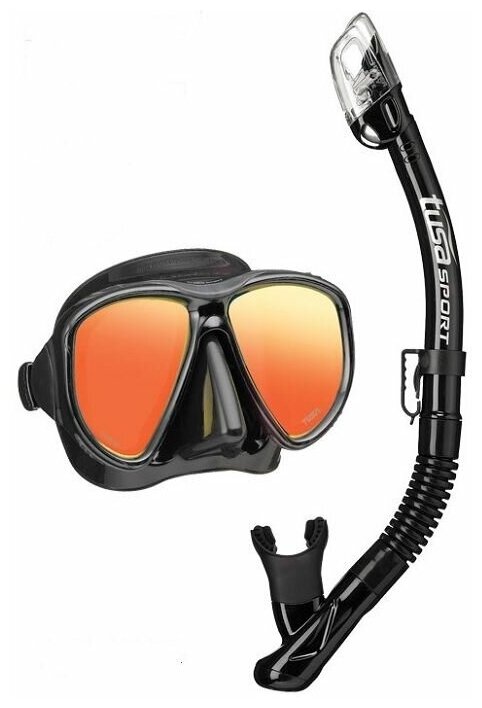 Комплект маска и трубка TUSA Sport UC-2425MQB Black Series зеркальные линзы черный