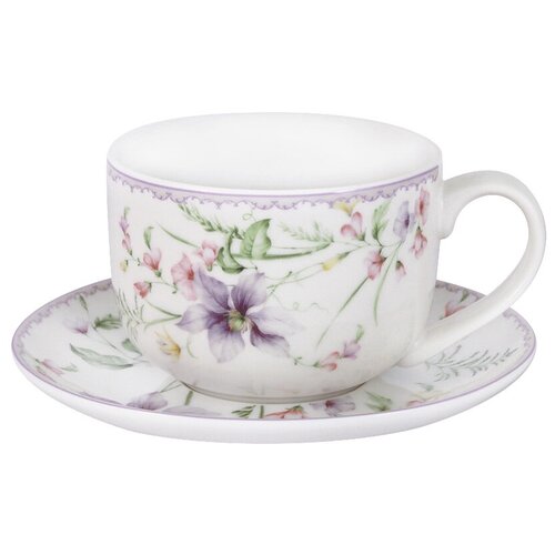 Чашка с блюдцем Селена в подарочной упаковке Anna Lafarg AL-BCS-125-PW