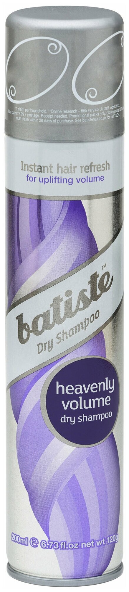 Сухой шампунь для объема безжизненных волос Volume (8938, 200 мл) Batiste - фото №3