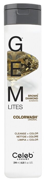Celeb luxury Шампунь для яркости цвета Коньячный Бриллиант Gem Lites Shampoo Brown Diamond 244 мл