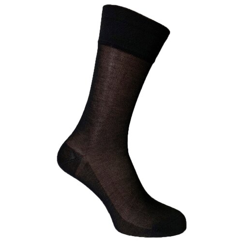 фото Мужские носки из мерсеризованного хлопка 100%, в сеточку (25 (размер обуви 39-40), чёрный) lorenzline