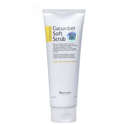 SKINDOM мягкий скраб для лица Cucumber Soft Scrub, 250 мл
