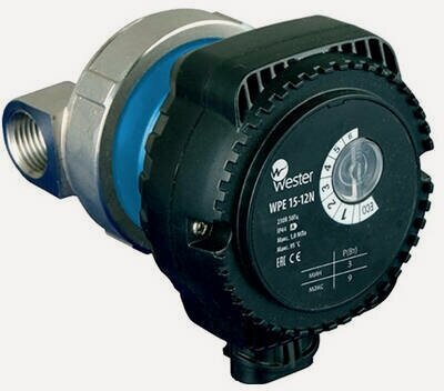Изображение товара Насос циркуляционный Wester WPE 15-12N (0,009 кВт, Hmax 1.2 м, Qmax 11 л/мин, 1x230В)