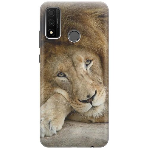 фото Cиликоновый чехол на huawei p smart 2020 / хуавей п смарт 2020 с принтом "спокойный лев" gosso