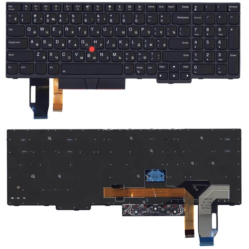 Клавиатура для ноутбука Lenovo IBM Thinkpad T590 E580 E585 черная с трекпойнтом и подсветкой 4092₽