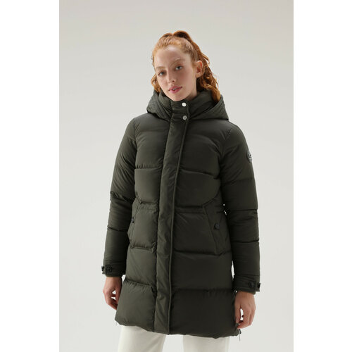 Парка  Woolrich, демисезон/зима, размер XS, зеленый