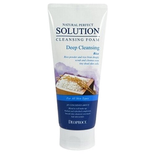 Deoproce скраб-пенка для лица Natural Perfect Solution Cleansing Foam Deep Cleansing с рисовой пудрой, 170 г