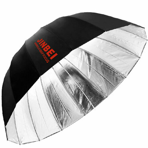 фотозонт jinbei black white deep umbrella 105см diffuser Фотозонт параболический Jinbei Black-Silver Deep Umbrella 105см