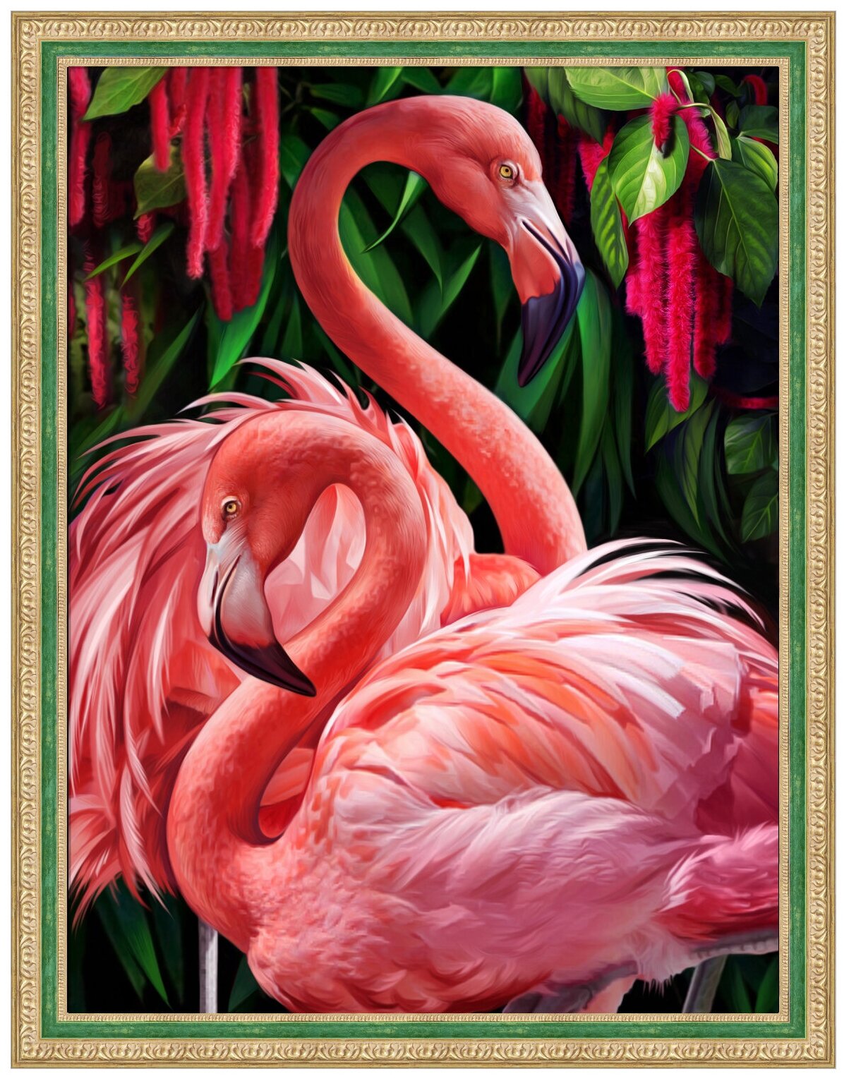 Картина стразами «Пара фламинго» (АЖ-1739)