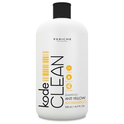 Periche Profesional шампунь Kode Clean Anti Yellow для блондированных волос, 500 мл кондиционеры бальзамы и маски periche profesional маска для блондированных волос clean anti yellow kode