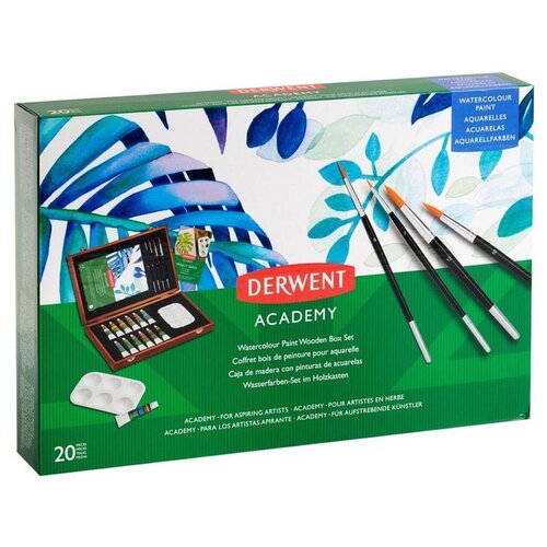 Derwent Набор для рисования акварельными красками Derwent Academy Watercolour Paint Wooden Box Set, 2305673