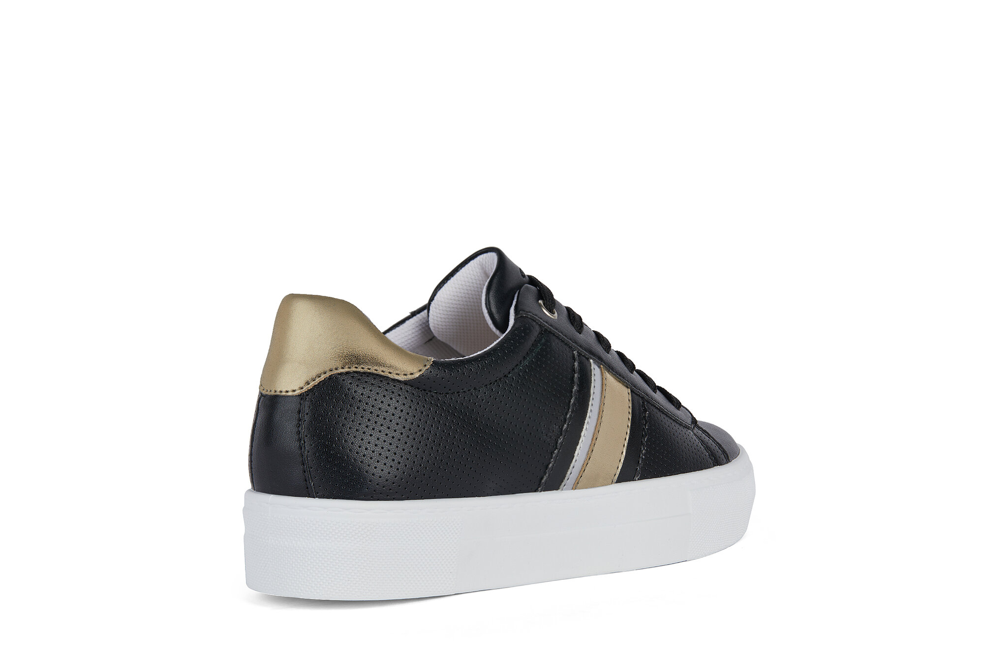 Кеды GEOX Sonic 7, размер 40 EU, чёрный/платиновый — фото 1