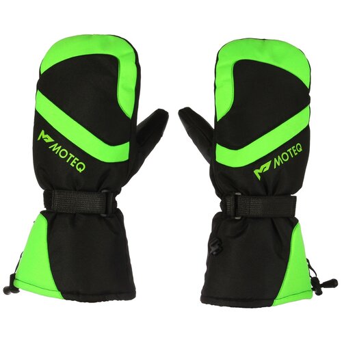 фото Снегоходные варежки moteq бобер черный/зеленый xl (размер производителя)