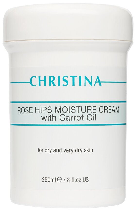 Christina Rose Hips Moisture Cream With Carrot Oil For Dry And Very Dry Skin Увлажняющий крем с маслом моркови для сухой и очень сухой кожи Шиповник для лица, 250 мл