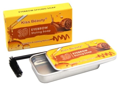 Kiss Beauty Мыло для укладки бровей 3D Eyebrow Styling Soap Улитка, 10 мл, 10 г, прозрачный