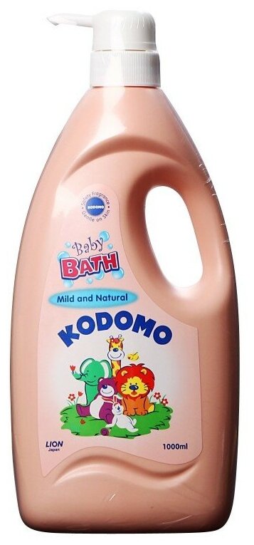 LION "Кодомо" Пена для ванн детская с дозатором Природная мягкость (2 в 1) 1000мл