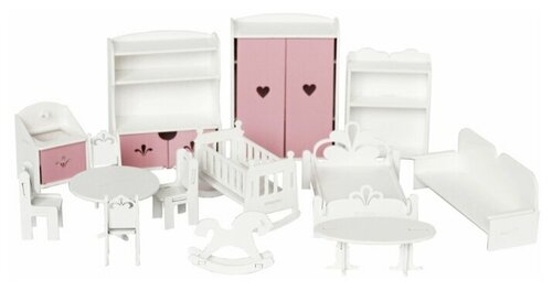 Мебель для кукольного дома (мини) розовая