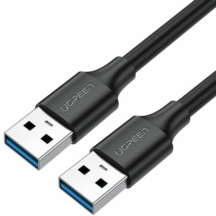 Кабель UGREEN US128 (10371) USB-A 3.0 Male to Male Cable. Длина 2 м. Цвет: черный