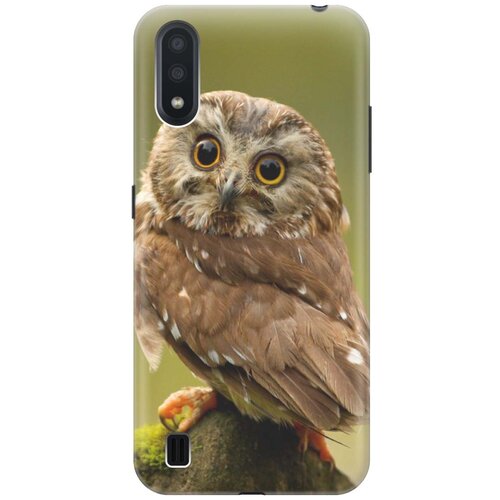 фото Ультратонкий силиконовый чехол-накладка для samsung galaxy a01 с принтом "сова на дереве" gosso