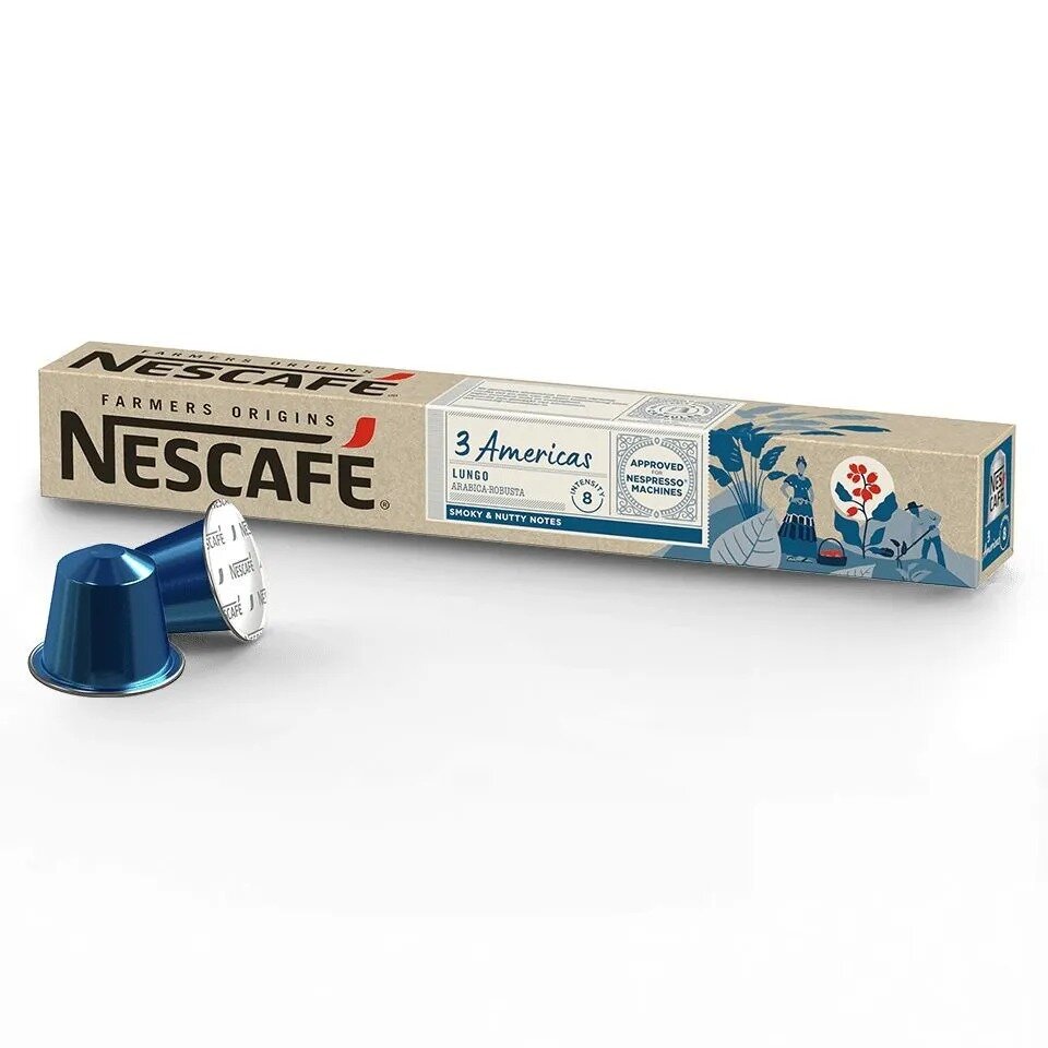 Капсулы Nescafe Nespresso Farmers Origins 3 Americas Lungo, 10 шт
