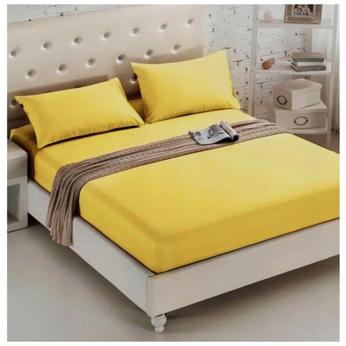 Простыня Nova Сатин, 220x240 см, желтый